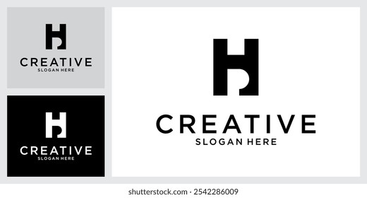 HP or PH initial letter logo design vector concept.