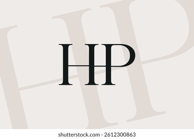 HP or PH letter logo icon design. Classic style luxury initials monogram.