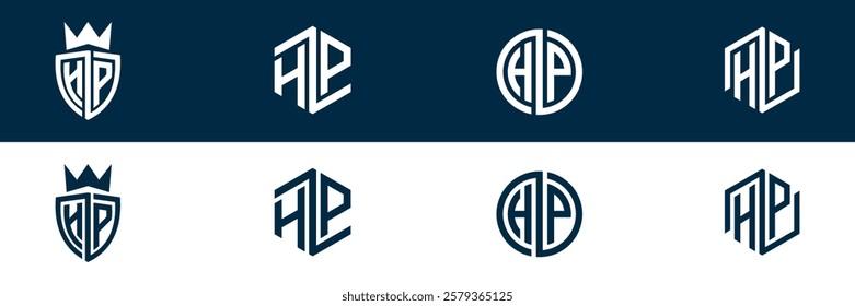 HP PH letter logo set design