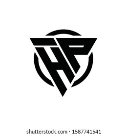HP PH Triangle Logo Circle Monogram Design Vector Super Hero Concept