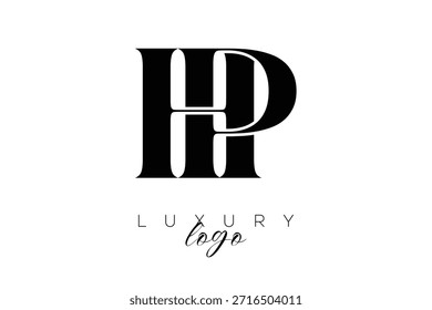 HP Serif Letter Monogram Typography Logo for Elegant Premium Branding Identity
