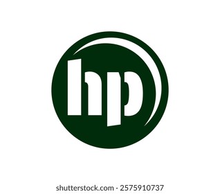 HP sport emblem or team logotype. Ball logo with a combination of Initial letter H and P for balls shop, sports company, training, club badge. Vector illustration.