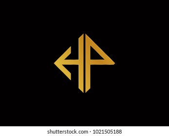 HP square shape gold color logo