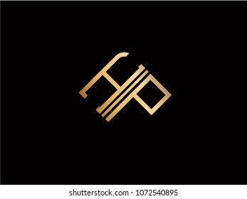 HP square shape Letter logo Design