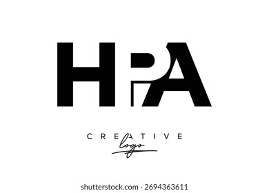 Logotipo minimalista creativo de HPA de espacio negativo con monograma moderno para marca y logotipo de marca comercial con letras iniciales Diseño de logotipo para marca.