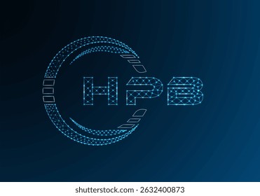 HPB baixo design de vetor de logotipo de letra poli. HPB design de logotipo poli inferior. 