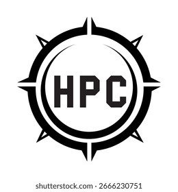 Diseño de carta HPC. Diseño del logotipo de la tecnología de la letra de HPC en un fondo blanco. Diseño del logotipo de HPC Monogram para un empresario y un negocio.