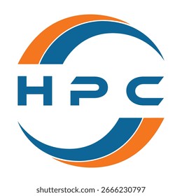 Design de carta HPC. Design do logotipo da tecnologia da carta HPC em um fundo branco. Design de logotipo HPC Monogram para um empreendedor e uma empresa.