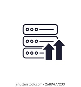 hpc server icon on white, High-performance computing