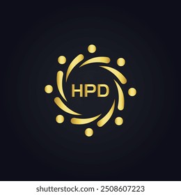 Logo da HPD. H P D design. Carta branca da polícia. HPD, H P D letra logotipo design. 