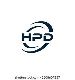 Logo da HPD. H P D design. Carta branca da polícia. HPD, H P D letra logotipo design. 