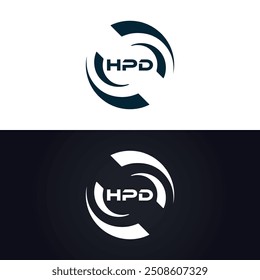 HPD logo. H P D design. White HPD letter. HPD, H P D letter logo design. 