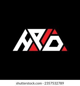 Diseño del logotipo de la letra del triángulo HPD con forma de triángulo. Monograma de diseño del logotipo del triángulo HPD. Plantilla de logotipo vectorial de triángulo HPD con color rojo. Logotipo triangular HPD Diseño sencillo, elegante y lujoso.