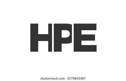 HPE logo design template with strong and modern bold text. Initial based vector logotype featuring simple and minimal typography. Trendy company identity ideal for businesses brand presence.