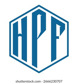 Diseño de letra HPF. Diseño del logotipo de la tecnología de la letra del HPF en un fondo blanco. Diseño del logotipo de HPF Monogram para un empresario y un negocio.