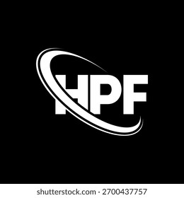 HPF logo. HPF letter. HPF letter logo design. Initials HPF logo linked with circle and uppercase monogram logo. HPF-typography for technology, business and real estate brand.