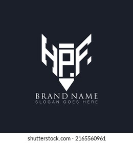 HPF Unique modern flat abstract geometric initials vector letter logo design.
