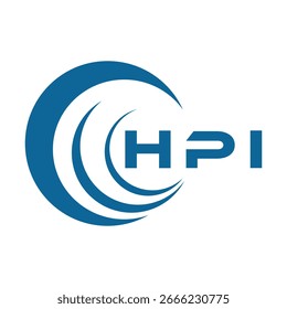 Diseño de carta HPI. Diseño del logotipo de la tecnología de la letra de HPI en un fondo blanco. Diseño de logo HPI Monogram para un emprendedor y negocio.