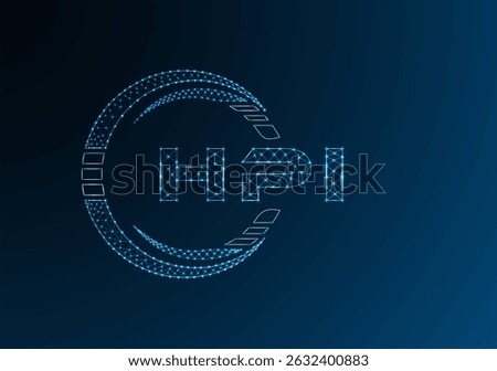 HPI low poly letter logo vector design. HPI lower poly logo design. 