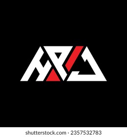 Diseño del logotipo de la letra triangular HPJ con forma triangular. Monograma de diseño del logotipo del triángulo HPJ. Plantilla de logotipo vectorial de triángulo HPJ con color rojo. Logotipo triangular HPJ Diseño sencillo, elegante y lujoso.