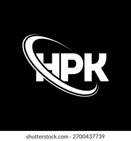 Logotipo de HPK. Letra HPK. HPK diseño del logotipo de la letra. Logotipo de HPK inicial vinculado con el círculo y el logotipo del monograma en mayúsculas. Tipografía HPK para tecnología, negocio y marca inmobiliaria.
