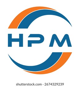 Design von HPM-Buchstaben. Logo-Design mit HPM-Buchstabentechnologie auf weißem Hintergrund. HPM Monogram Logo Design für Unternehmer und Unternehmen.