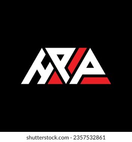 HPP triangle letter logo design with triangle shape. HPP triangle logo design monogram. HPP triangle vector logo template with red color. HPP triangular logo Simple, Elegant, and Luxurious design.