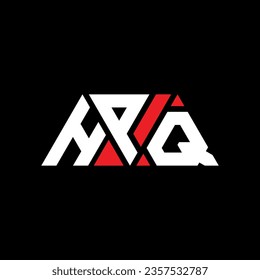 HPQ triangle letter logo design with triangle shape. HPQ triangle logo design monogram. HPQ triangle vector logo template with red color. HPQ triangular logo Simple, Elegant, and Luxurious design.