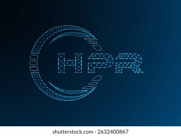 Diseño de Vector de logotipo de letra polivinílica baja HPR. Diseño de logotipo de poliéster inferior HPR. 