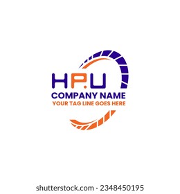 Logo de la carta HPU diseño creativo con gráfico vectorial, logotipo HPU simple y moderno. Diseño de alfabetos lujosos HPU  