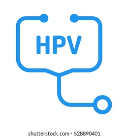 HPV. Badge With Stethoscope Icon. Flat Vector Illustration On White Background. 