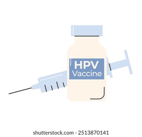 HPV Human papillomavirus vaccine; can be utilized in healthcare campaigns promoting HPV vaccination, educational materials about virus prevention - vector illustration