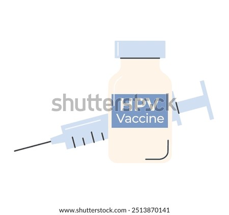 HPV Human papillomavirus vaccine; can be utilized in healthcare campaigns promoting HPV vaccination, educational materials about virus prevention - vector illustration