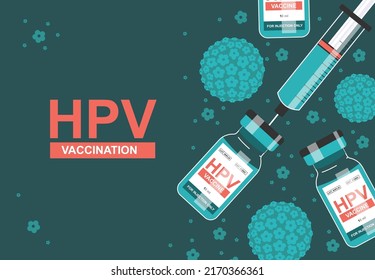 HPV-Human-Papillomvirus-Impfstoff-Abbildung mit einer Spritze. 