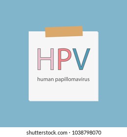 HPV Human Papillomavirus written in notebook paper- vector illustration