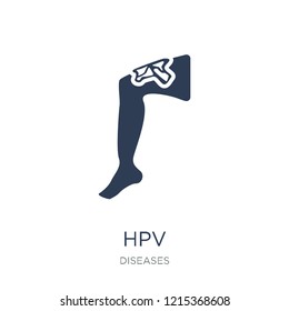 HPV icon. Trendy flat vector HPV icon on white background from Diseases collection, vector illustration can be use for web and mobile, eps10