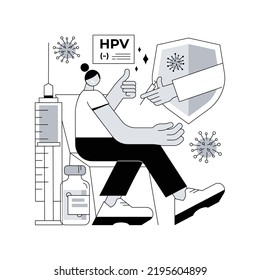 HPV vaccination abstract concept vector illustration. Protecting against cervical cancer, human papillomavirus immunization program, HPV vaccination, prevent infection abstract metaphor.