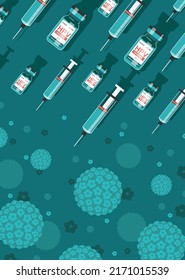 HPV-Impfstoff gegen Papillomvirus. Medizinische Illustration im Flachstil.Immunisierung der Welt 