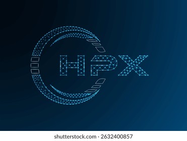 HPX Low-Poly-Buchstaben-Logo, Vektordesign. HPX-Logo-Design mit niedrigem Poly. 