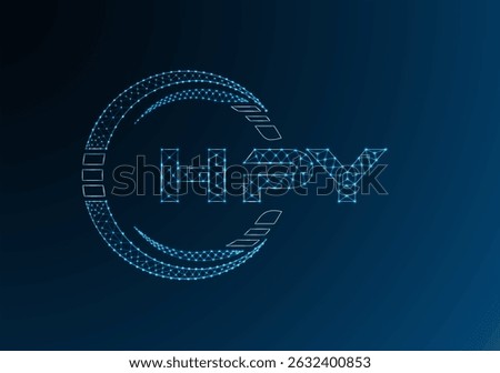 HPY low poly letter logo vector design. HPY lower poly logo design. 