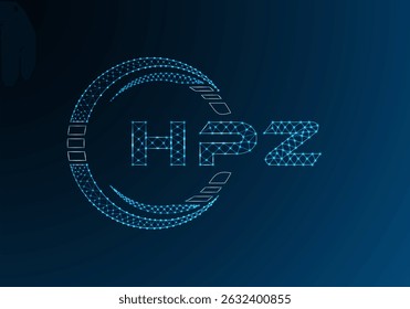 Projeto vetorial de logotipo de letra poli baixa HPZ. Design de logotipo HPZ poli inferior. 