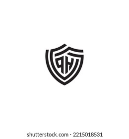 HQ abstract line shield concept in high quality professional design that will print well across any print media