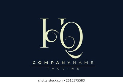 HQ abstract Logo. Elegantly Designed Minimalist Monogram Logo with Stylish Lettering. Sophisticated and sleek minimalist monogram showcasing unique lettering design.