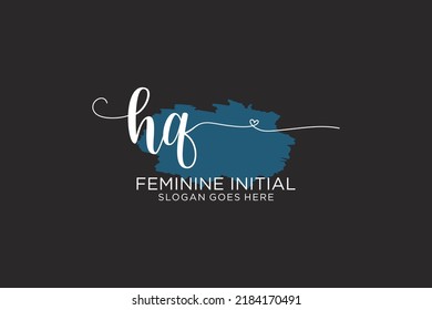HQ Beauty-Monogramm und elegantes Logo Design Handschrift-Logo der ersten Signatur, Hochzeit, Mode, Blumen und botanisch mit kreativen Vorlage.