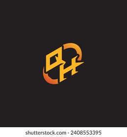 HQ combination letter unique initials logo esport for gaming team, youtube, twitch