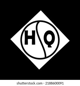  HQ creative circle letter logo concept. HQ letter design.
