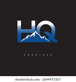 HQ Creative Mountain Logo Bold Gradient Letter mark Branding Design for Business Outdoor Brands