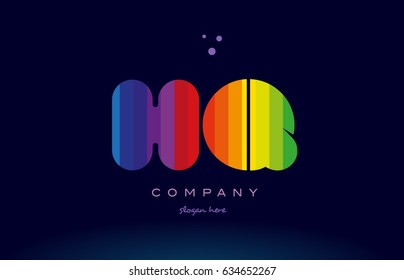hq h q alphabet letter colorful creative colors text dots creative company logo vector icon design template