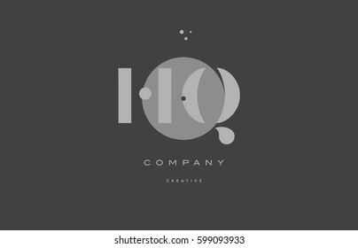 hq h q  grey modern stylish alphabet dot dots eps company letter logo design vector icon template 