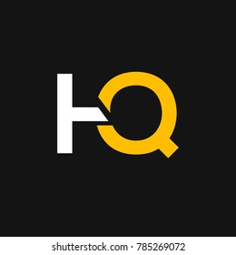HQ or H Q letter initials alphabet designed in vector.